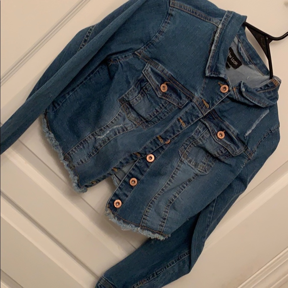 Crop jean jacket